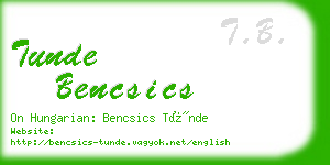 tunde bencsics business card